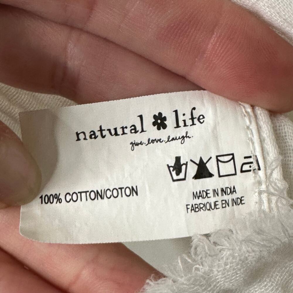Natural Life Robyn Cotton Gauze V-neck Boho Cottagecore Top - XS - Picture 4 of 5